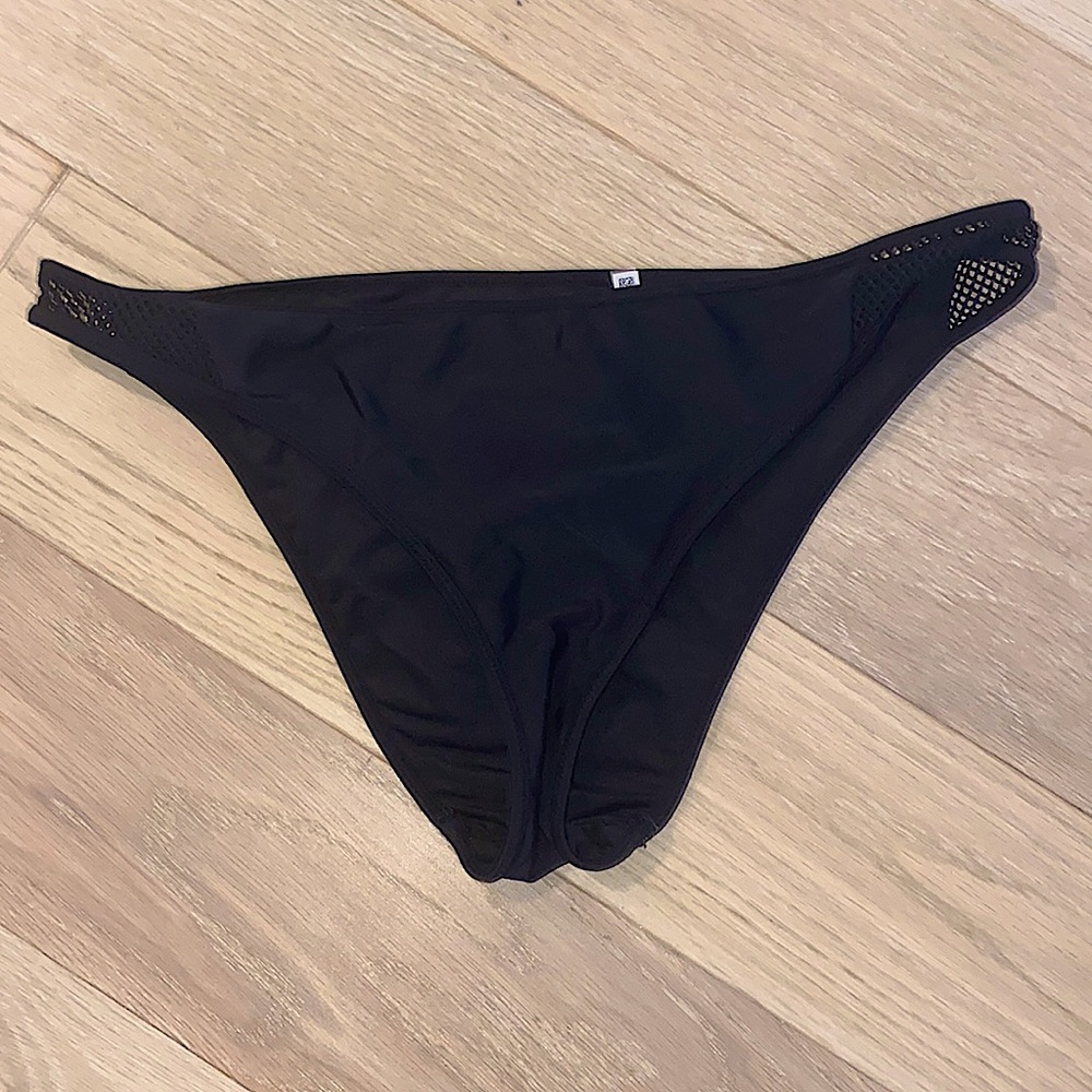Black Aerie Cheeky Swim Bottoms with Mesh Hip Detail 😍